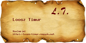 Loosz Timur névjegykártya